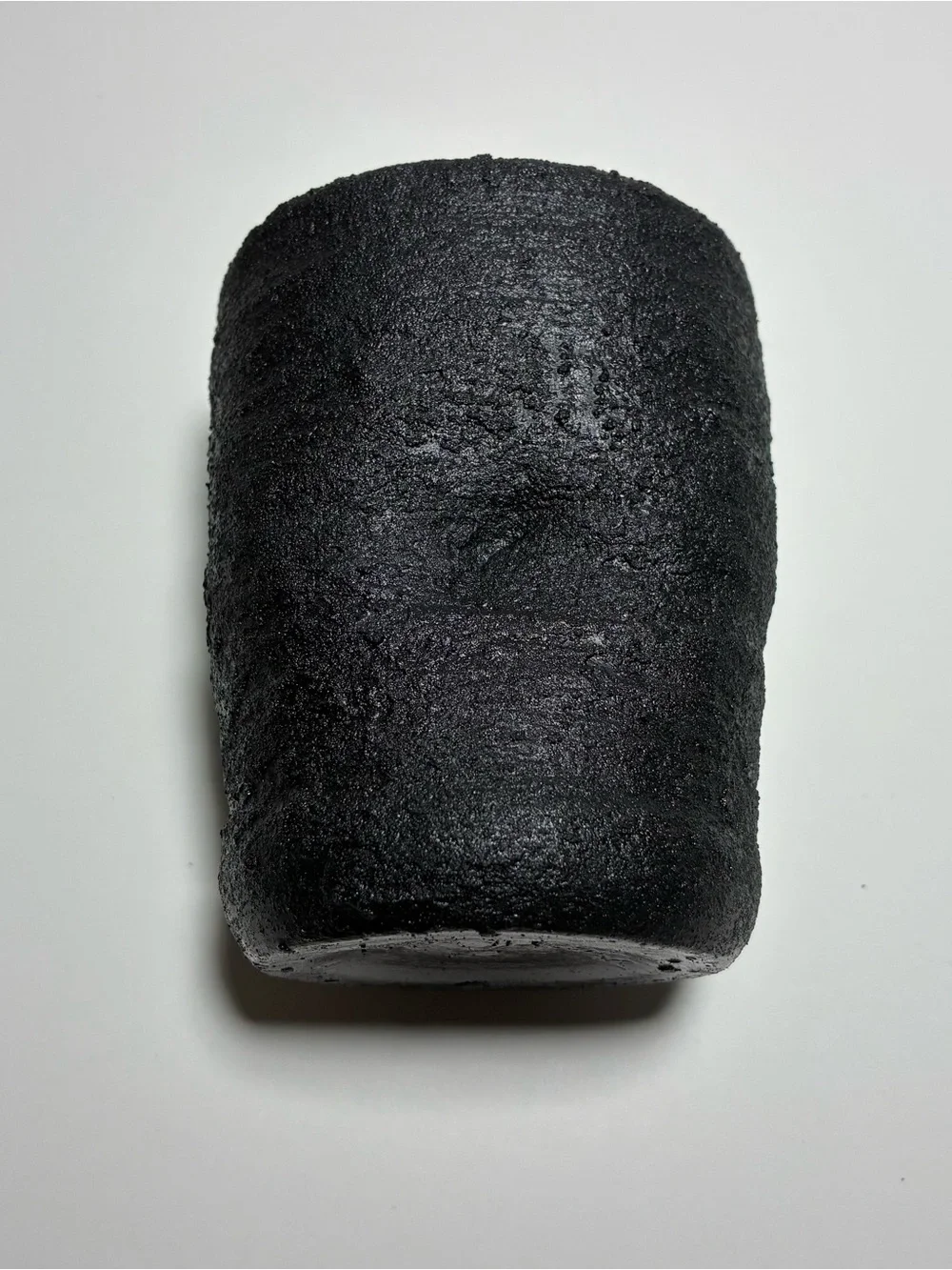 Handmade Repurposed Black Ceramic Cup Vase Textured Acrylic Painted Modern Decor